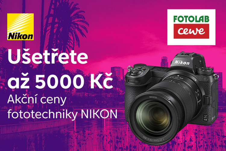 Ušetřete až 5 000 Kč za fotoaparáty a objektivy Nikon.